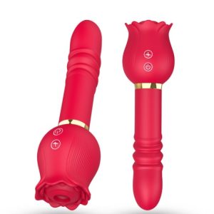Succionador de Rosa con Movimiento Automático – 12 Modos – Rojo
