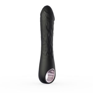 Vibrador Rígido con Relieve Anatómico Recargable – Negro